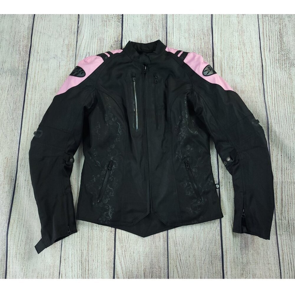 Joe Rocket Women’s Size Medium Armored Motorcycle Jacket Black Pink Atomic 4.0